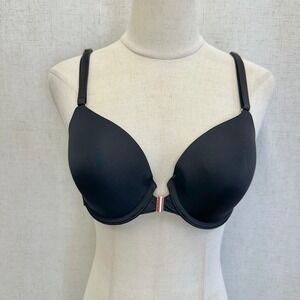 Soma Vanishing 360 Perfect Coverage Front Close Bra Black 34C Rose Gold Clasp